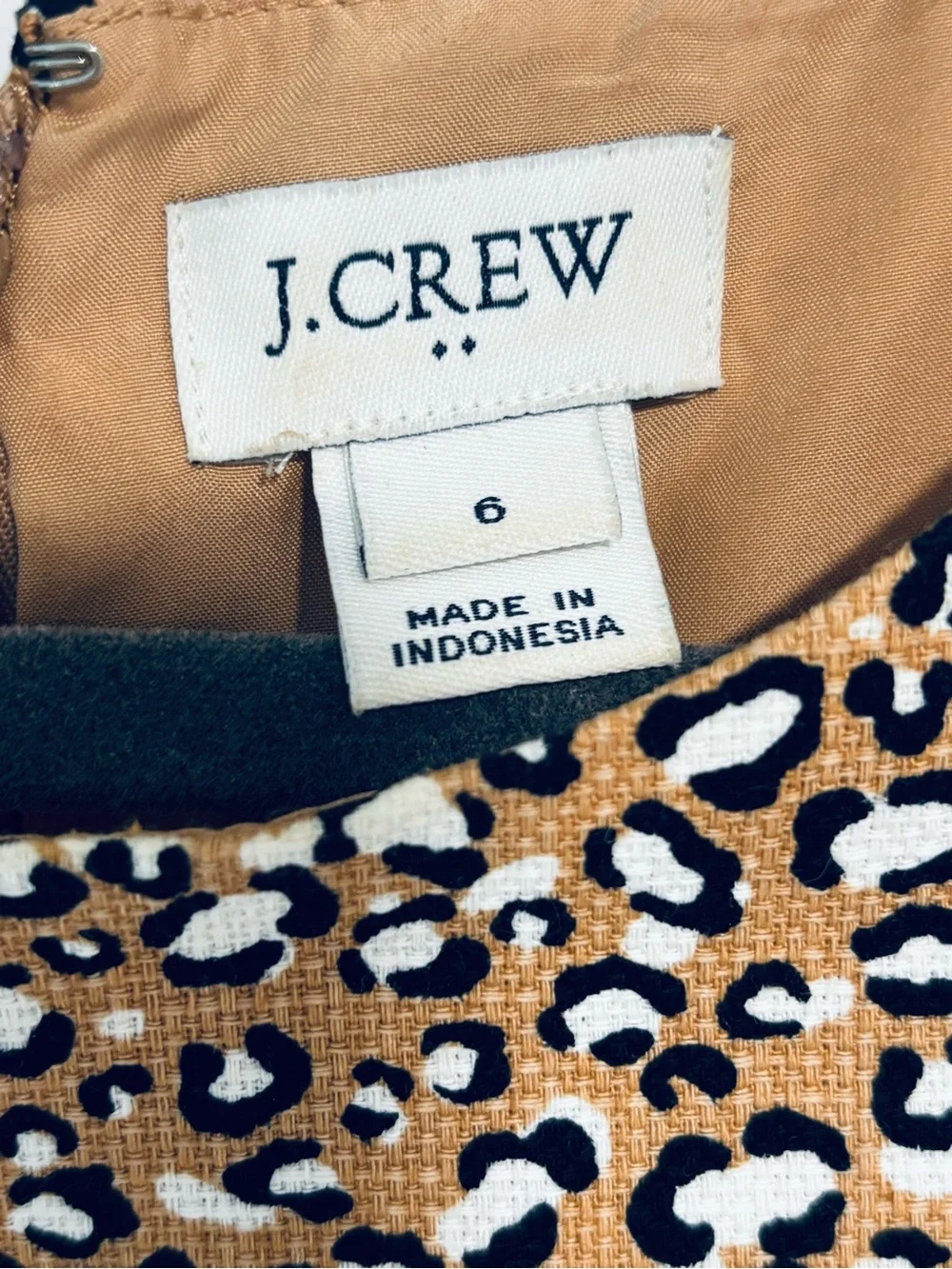 J. Crew Sleeveless Leopard-Print Midi Dress in Tan and Black